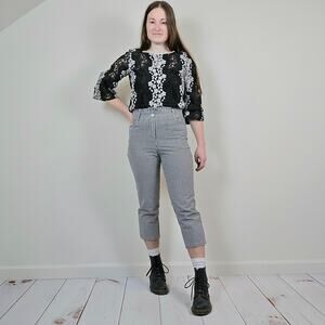 Sincerely Jules Gingham Capris Black White Small